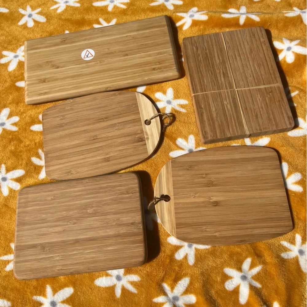NWT & NWOT Island Bamboo Small Cutting Board Set 5ps Kitchen Starter Kit